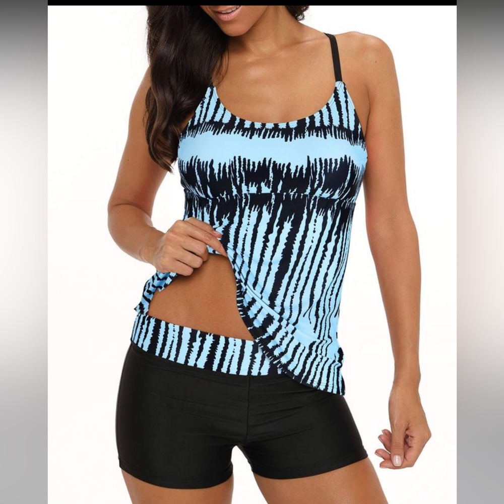 Tummy Control Tankini Swimsuit with boy shorts
